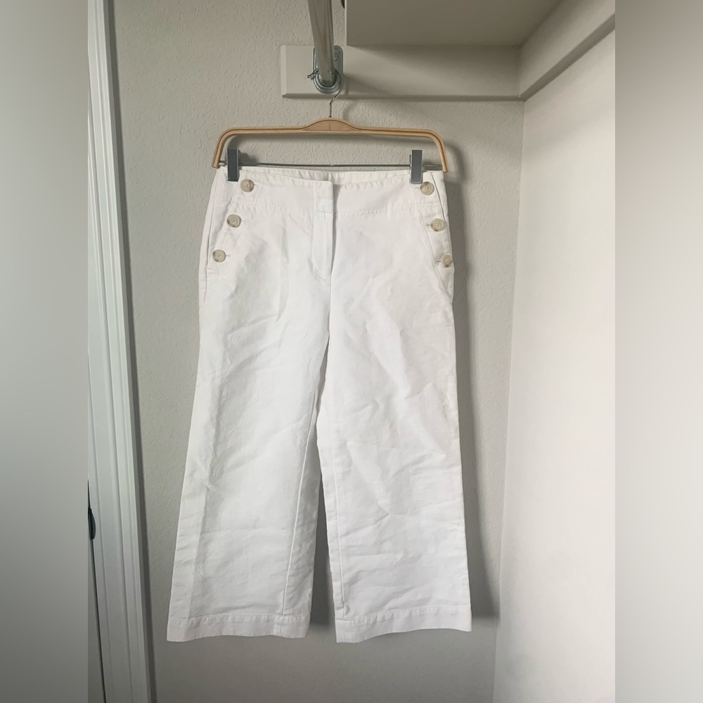 Loft Wide Leg White Pants